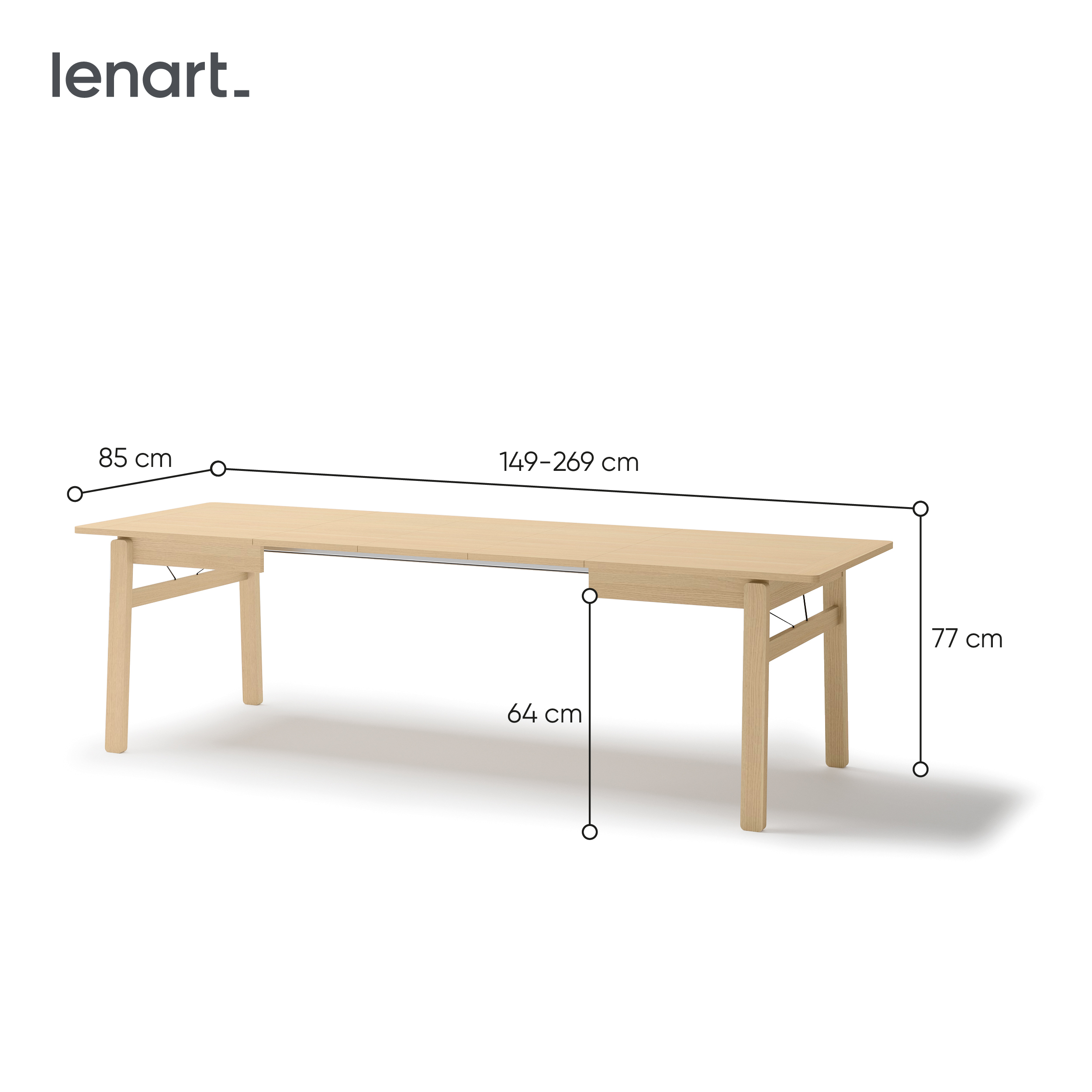 Ausziehbarer Esstisch Lenart PLOT PT-01
